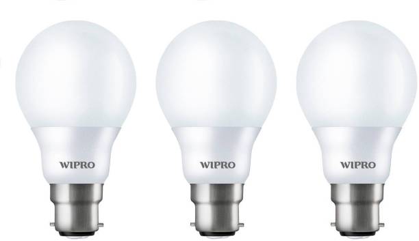 WIPRO 9 w led 6500k b22 (white, pack of 3) 9 W Standard B22 D LED Bulb