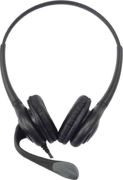Top Headset Mic cheap price 5stars Flipkart in India 87 Logic 204B Professional Office Headset with QD - Type A USB, RJ9 Wired Headset