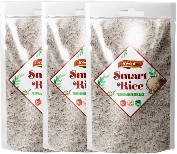 Dr. Gluten Smart Rice, Diabetic Friendly, Low Glycemic Index Premium Rice, 900grams Pack of 3 Brown Boiled Rice (Medium Grain, Boiled)