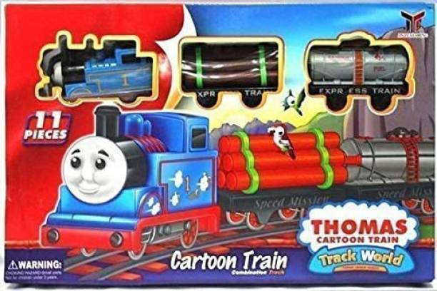 MIMY Thomas Cartoon Train Track Set Toy for Kids (Multi...