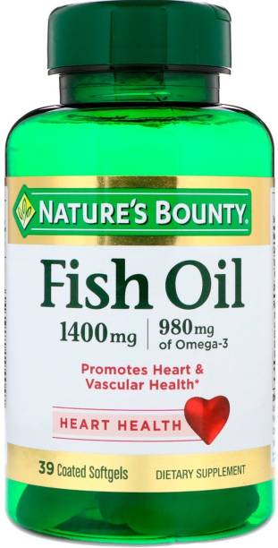Nature's Bounty Odor-Less Fish Oil, Triple Strength, 1400 mg, 39 Coated Softgels