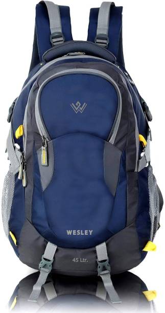 Wesley Spartan Rucksack hiking laptop bag fits upto 17.3 inch with Raincover and internal organiser backpack Rucksack College bag Rucksack  - 45 L