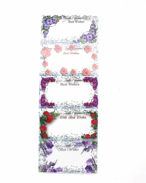 Handmade Heavenly Elegant Paper Best Wishes Sticker Tag Suitable for Gift Wrapping and Cover Notes -Set of 5 Designs x 10 Medium Stickers (Pack of 10) Hair Tattoo/Sticker
