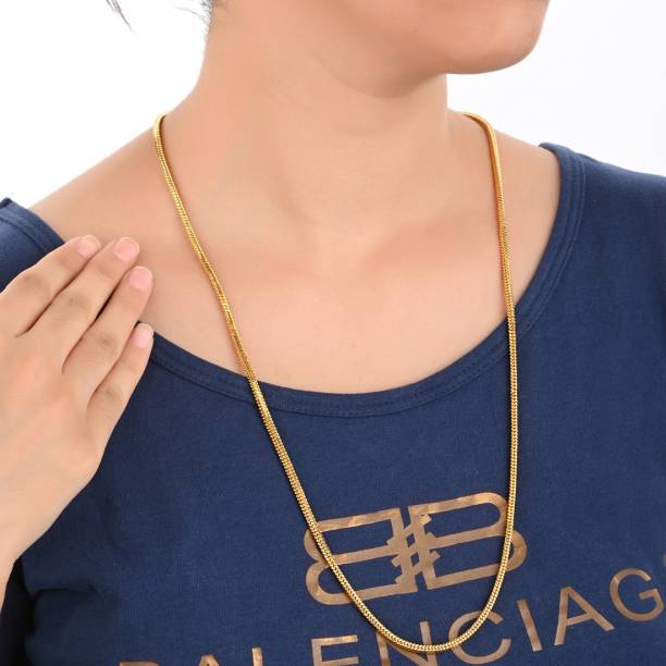 AanyaCentric Thick and Heavy 25grams 28 inches Long Everyday Wear Gold-plated Plated Brass Chain