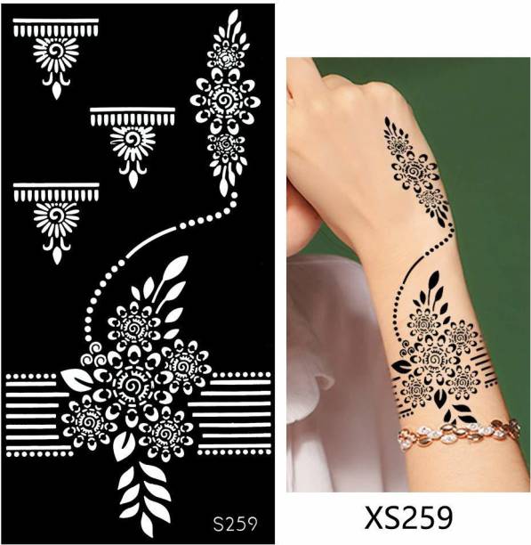 IVANA'S Heena Mehandi Tatto Stencil Set for | Hand | Body | Fingure | Face | Heena Art Temporary Tatto for Kids, Girls & Women - Design-623