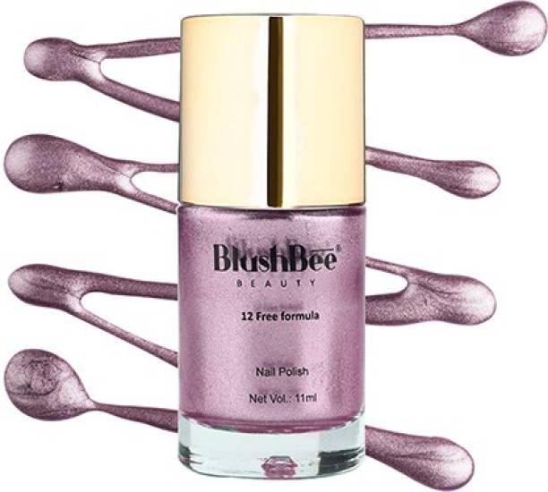 BlushBee Organic Beauty BlushBee 12 Free,Vegan, Hi shine, quick dry & PETA approved Nail Polish - Laya Metallic lilac