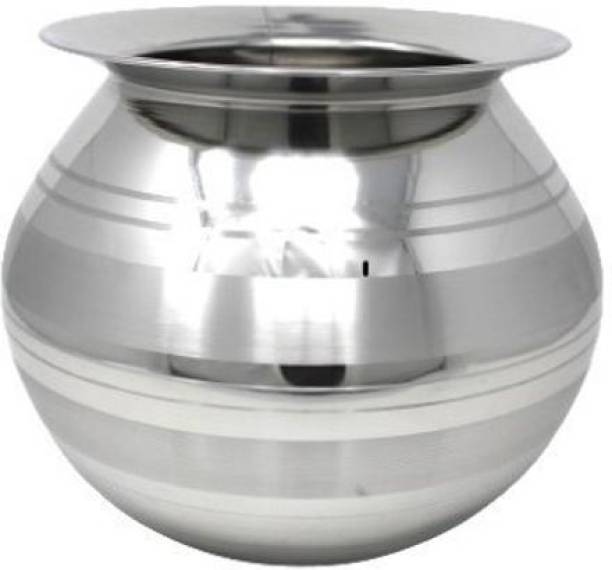PREMIUM Pongal Pot (Gundu) 2.2 Ltr-Silver Touch Pot 14 cm diameter 1 L capacity