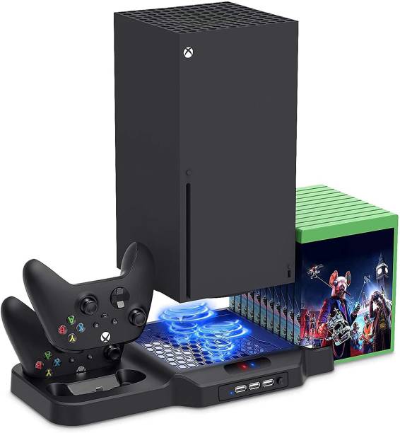 microware Vertical Stand for Xbox Series X/S with Cooli...