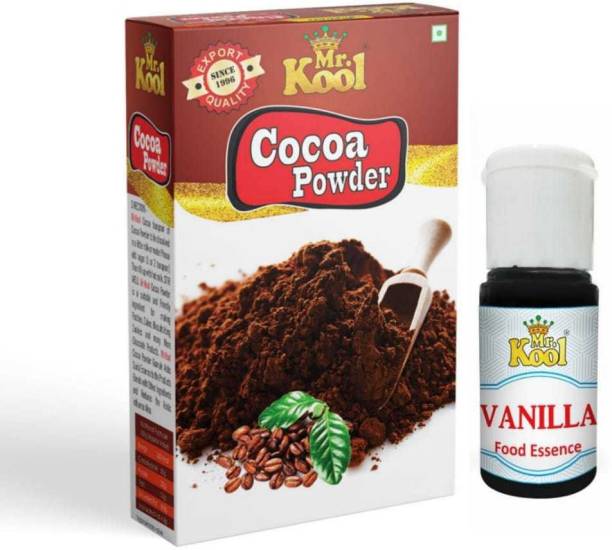 Mr.Kool Rich & 100% Natural Cocoa powder 100g and Liquid food essence Vanilla 20ml Combo