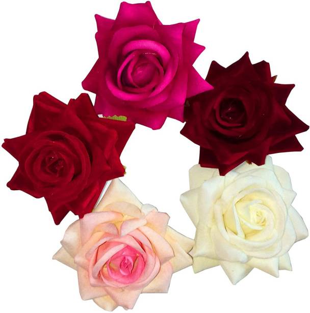 NANDANA COLLECTIONS Multicolor Rose for Hair Styling Wedding Party Hair Clip