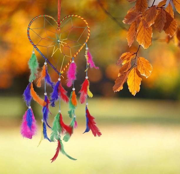 Ryme Car And Bedroom Hanging Dream Catcher (Heart Shape) Dream Catcher For Decoration Feather Dream Catcher
