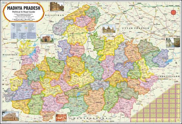 Madhya Pradesh Map : Political Photographic Paper