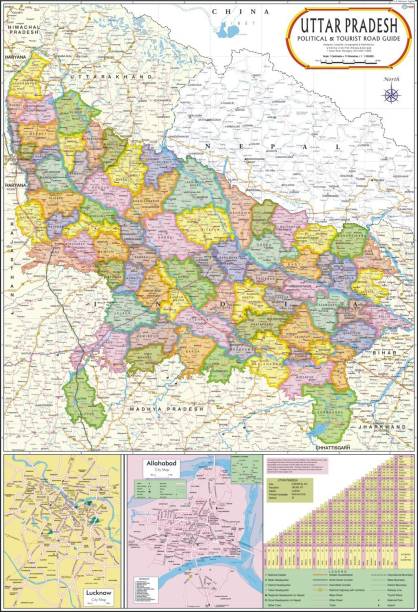 Uttar Pradesh Map : Political Photographic Paper