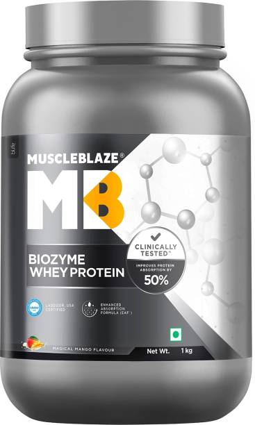 MUSCLEBLAZE Biozyme Whey Protein, Informed Choice UK Certified with US Patent Filed EAF Whey Protein