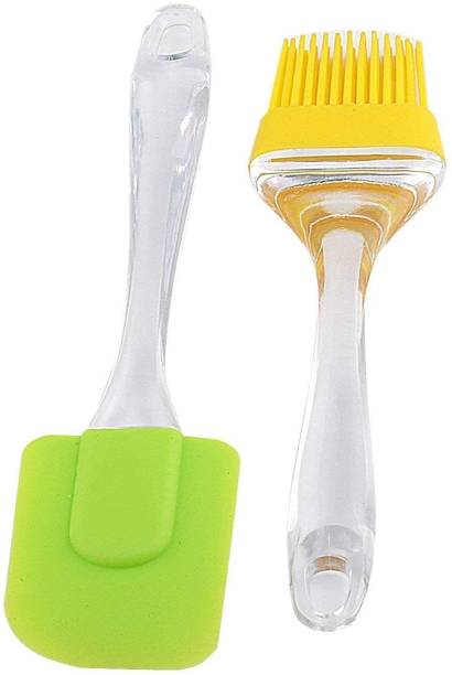 Bunic Silicone Spatula and Pastry Brush Set Special for Cake Mixer,Tandoor, Cooking Silicon Flat Pastry Brush