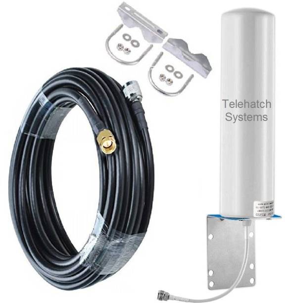Telehatch 4G Multi Band External Barrel Antenna with Ultra Low Loss LMR 400 COAX Cable for TP-Link 4G LTE WiFi Router Antenna Amplifier