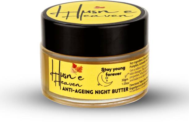 Husn e heaven Organic Anti Aging Night Butter For Men and Women With The Goodness Of Shea Butter And Cocoa Butter, Fight The Wrinkle And Fine Lines With Natural Ingredients, anti ageing cream