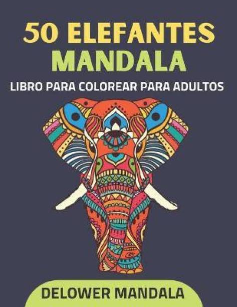 50 Elefantes Mandala libro para colorear para adultos