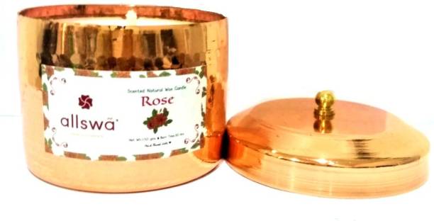 allswa ESSENTIAL ELEMENTS Rose Scented Candle in Beaten Copper Jars (Large) Candle