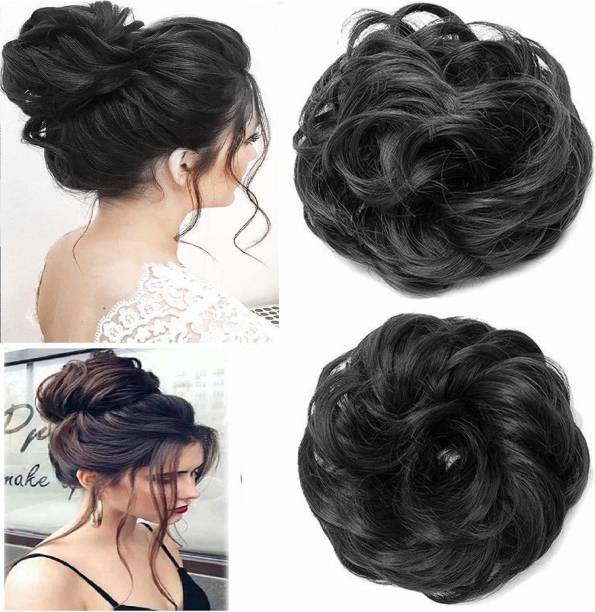Trendy Club Synthetic Hair Bun Extension And Wigs Artificial Juda For Women And Girls 2 Pcs Braid Extension