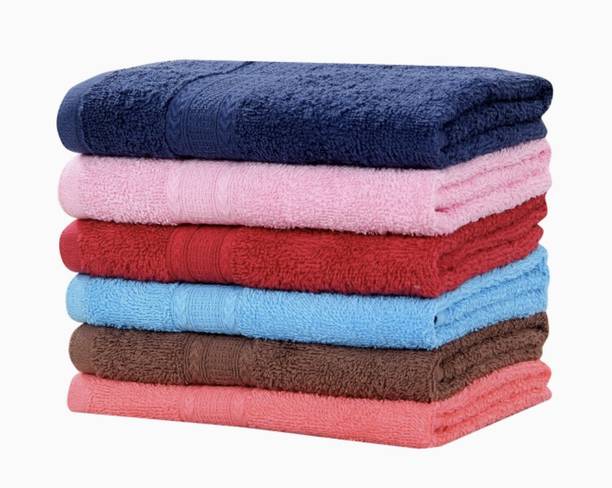DLM PREMIUM 6 pcs cotton hand towel, micro fiber towel, kitchen towels, face towel, dinner napkin, Soft & Super Absorbent multicolor (6 pcs) Multicolor Cloth Napkins