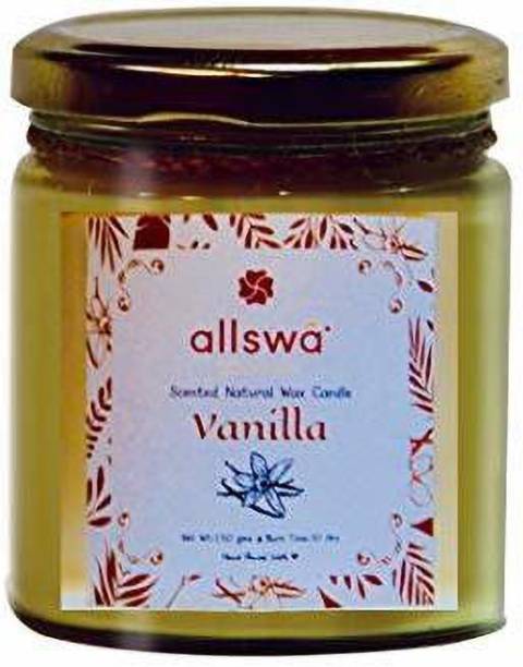 allswa Vanilla Scented Candle Made with Blended Natural Wax and fine Fragrance Oils Candle Candle