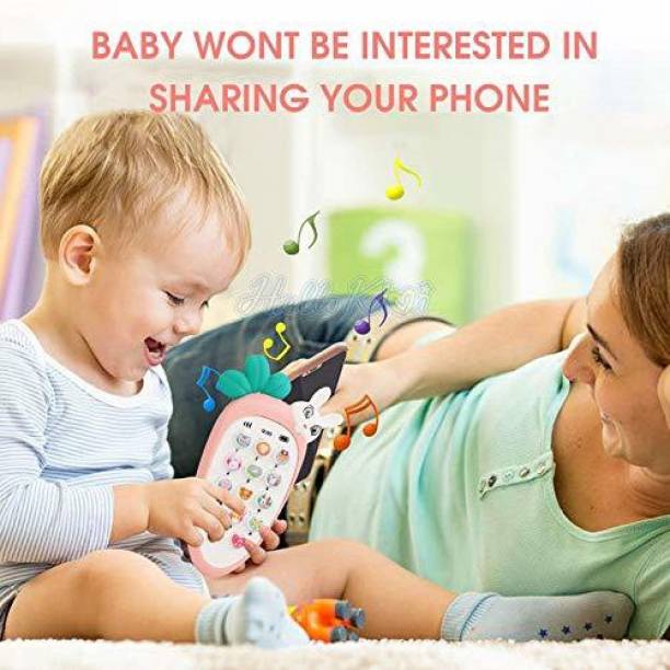 VBE Kids My First Touch Screen Mobile with Light and Sound Effect, A Neck Holder with Character Smartphone Toy
