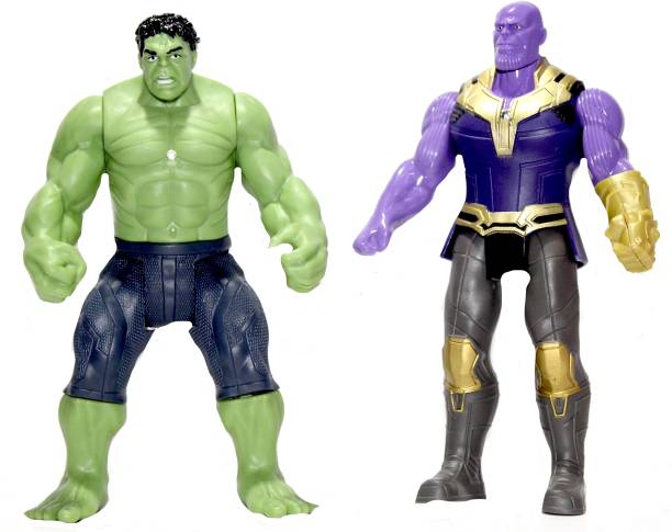 WOW Toys-Delivering Joys of Life Hulk and Thanos Realistic Action Figure Toys|| 16 cm|| Multicolour|| Pack of 2