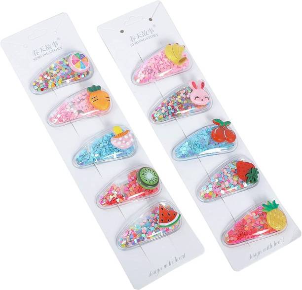 ANNA CREATIONS Hair Clips for Girls 10Pcs, Sequins Snap...