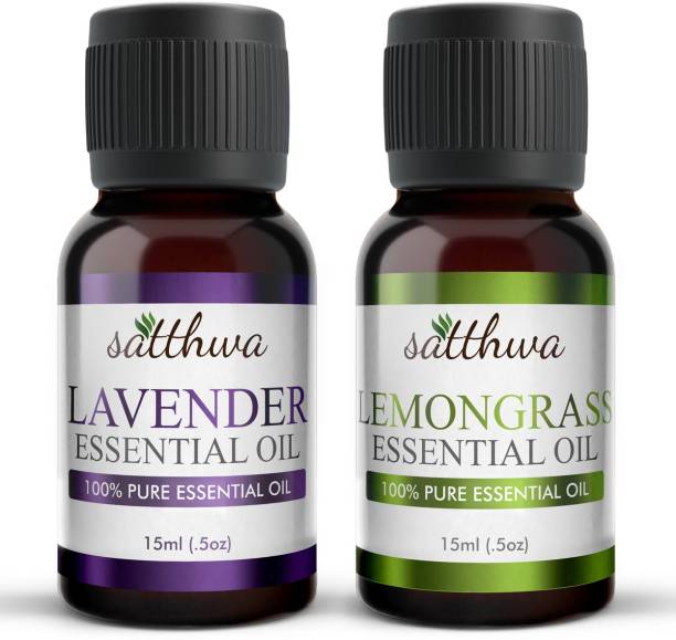 Satthwa Lemongrass Oil & Lavender Essential Oil Combo