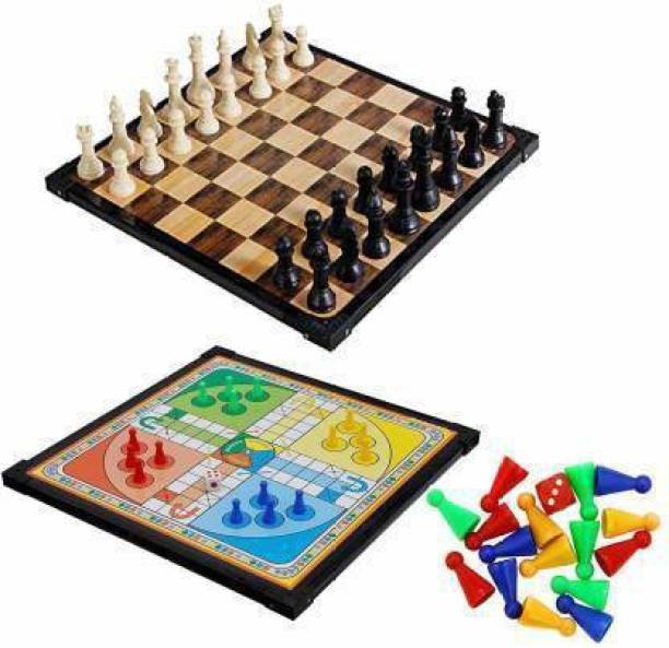 Writzo Ludo+Chess 2 in 1 Combo Indore Board Game For children 30 cm Chess Board Strategy & War Games Board Game