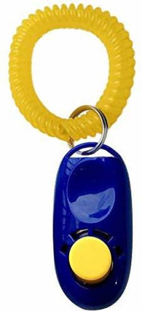 Taiyo Pluss Discovery Pet Training Clicker, Size: L-6.5 cm, Pet Training Clicker with Wrist Bands Strap, Training & Obedience Aid (Blue) Plastic Training Aid For Dog