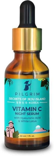 Pilgrim Vitamin C Night Serum | with Hyaluronic Acid, Vitamin E & White Lotus | Korean K-Beauty| Brighten Skin Tone, Anti-Ageing and more | Men & Women