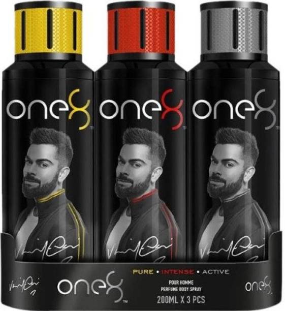 one8 by Virat Kohli PURE, INTENSE & ACTIVE combo of 3 Body Spray 600ml Body Spray  -  For Men