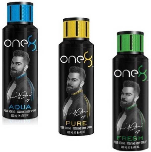 one8 by Virat Kohli AQUA, PURE & FRESH Combo of 3 Body Spray 600ml Body Spray  -  For Men