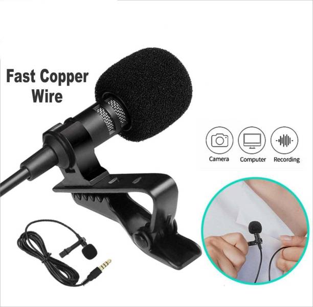 WDEI 10 Mtr Cord Cancellation Collar Mic with Headphone Jack for PC, Mobile, YouTube Recording, Singing Microphone