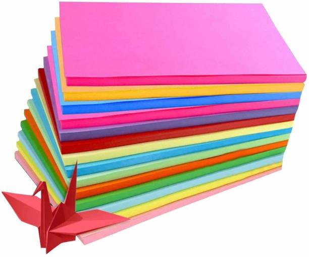 Eclet 50 pcs Color (10 Sheets Each Color) A4 Medium Size Sheets Art and Craft Paper Double Sided Colored(Length -27.5 cm Width - 20.3 cm) A4 90 gsm Coloured Paper