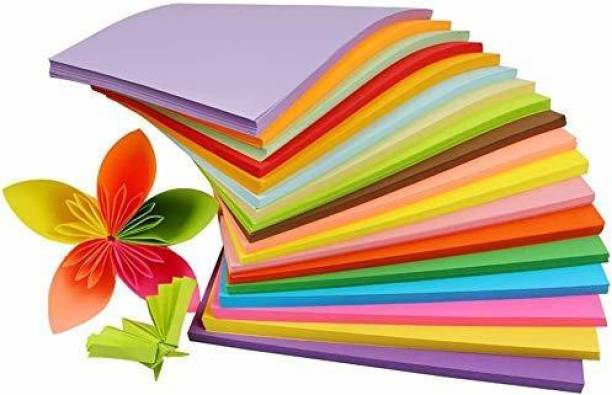 Eclet 50 pcs Color A4 Medium Size Sheets 90 GSM (10 Sheets Each Color) Art and Craft Paper Double Sided Colored(Length -27.5 cm Width - 20.3 cm) A4 90 gsm Coloured Paper