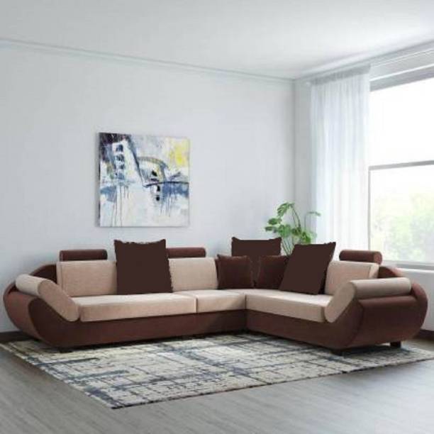 lifestyle furniture 888 BROWN Fabric 6 Seater  Sofa