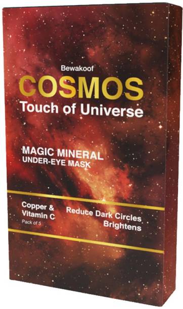 Bewakoof Cosmos Brightening Magic Mineral Under Eye Mask Powered By Copper & Vitamin-C - Paraben & Sulphate Free Pack of 5
