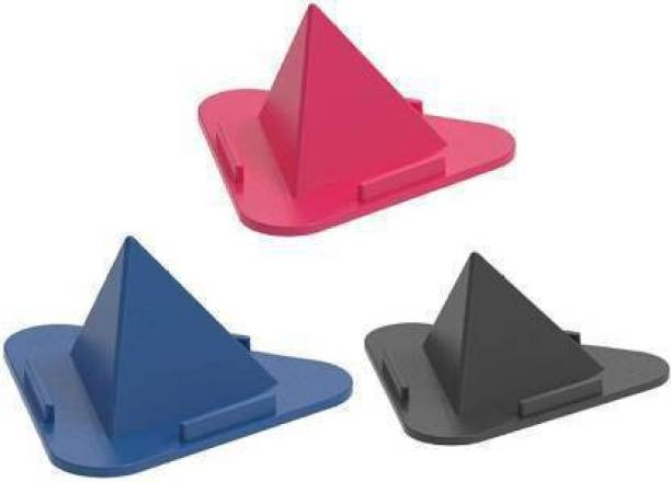 Invito Portable Three-Sided Triangle Desktop Stand Mobile Phone Pyramid Shape 3 Different Inclined Angles Holder For Desktop Stand Pack of 3 Mobile Holder