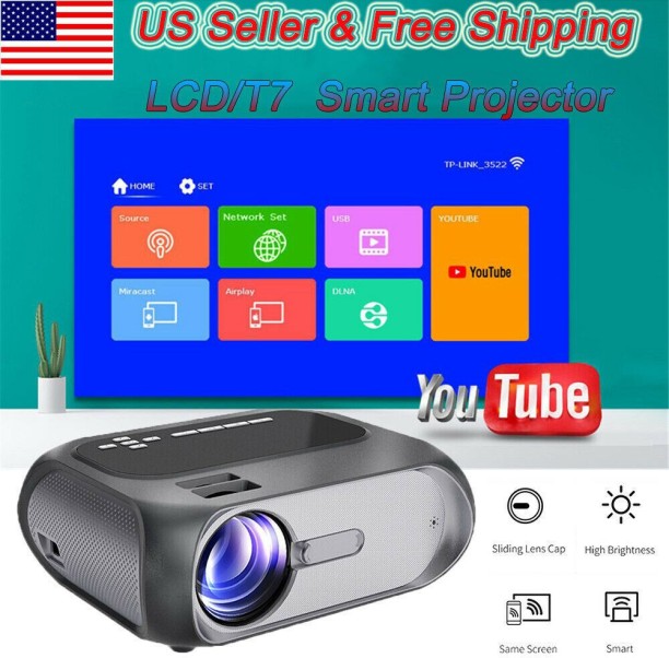 Support Full HD WEILIANTE WiFi LCD Mini Movie Projector for Home Outdoors Wireless Projector 2200 Lumen 50000 Hours Lamp Life WiFi Directly Connect with Smartphones HDMI,VGA,AV,USB,SD 