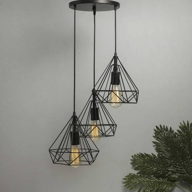 Arushdeep Devices Diamond Cluster Decorative Chandelier Roof Hanging Light (3Pcs Set, No Bulbs) Pendants Ceiling Lamp