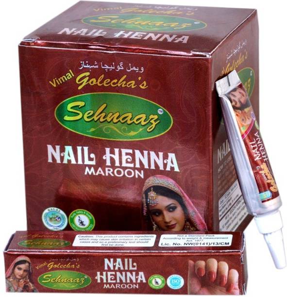 VIMAL s Sehnaaz Instant Maroon Nail Henna Tube 12 Pcs. Per Pack Synthetic Mehendi