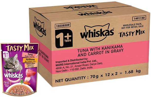 Whiskas Tasty Mix Made With Real Fish, Kanikama And Car...