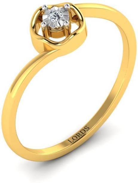 LORDS JEWELS Crown of God Diamond Ring 14kt Diamond Yellow Gold ring