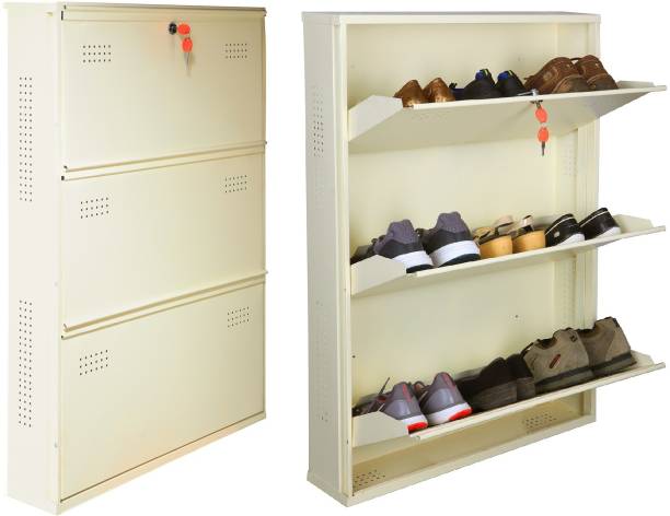 Laxmi kapat Wall Mounted Shoe Rack | Shoe Stand with Central Locking System Metal Shoe Rack