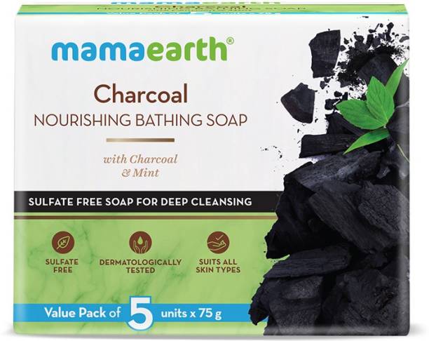 MamaEarth Charcoal Nourishing Bathing Soap With Charcoal and Mint for Deep Cleansing