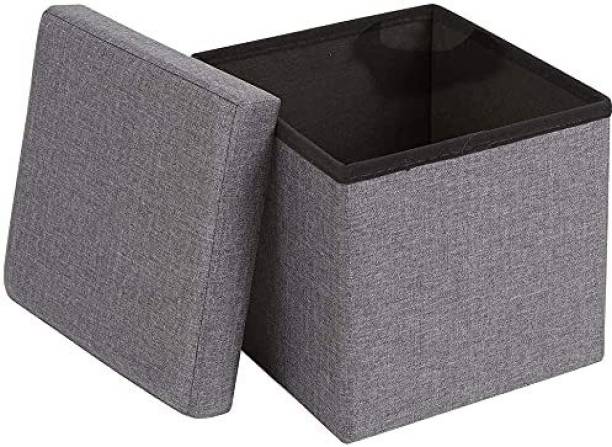 RAKHOPA Folding Organizer Storage Ottoman Bench Footrest Stool Coffee Table Cube, Camping Fishing Toys Chest Stool, Quick and Easy Assembly, 22L Capacity, Padded (30X30X30 cm, Light Grey) Living & Bedroom Stool