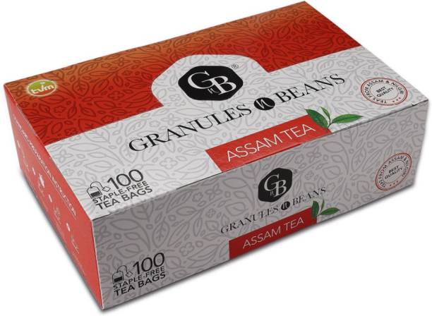 Granules and Beans Assam Tea (Pack of 10) - Mega Saver Pack Black Tea Bags Box